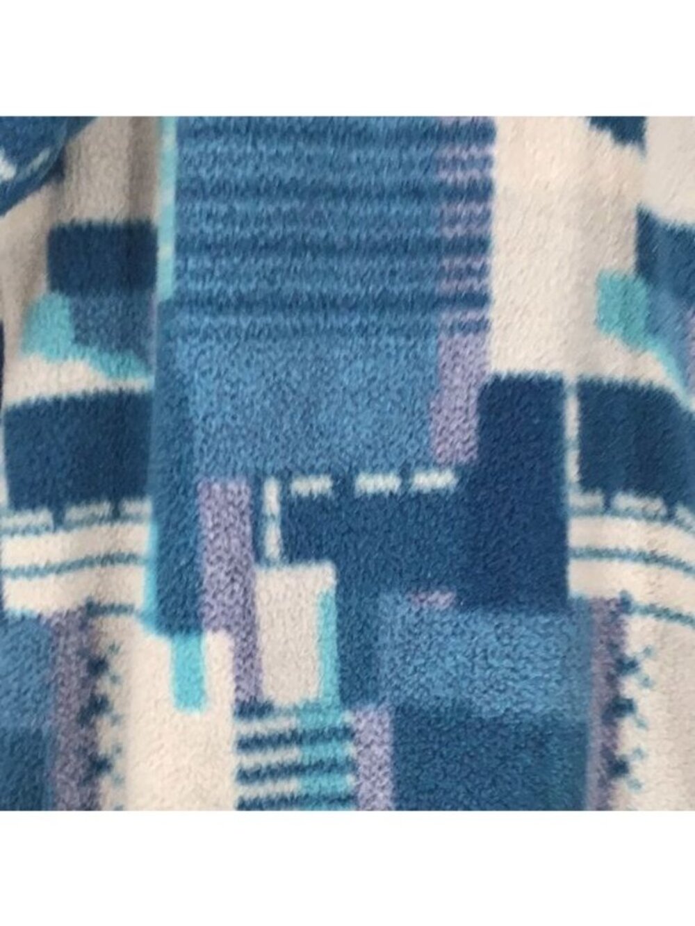 Patagonia Synchilla Snap-T Pullover Fleece Blue 2015 Stitchwork Geometric Print - Picture 6 of 6